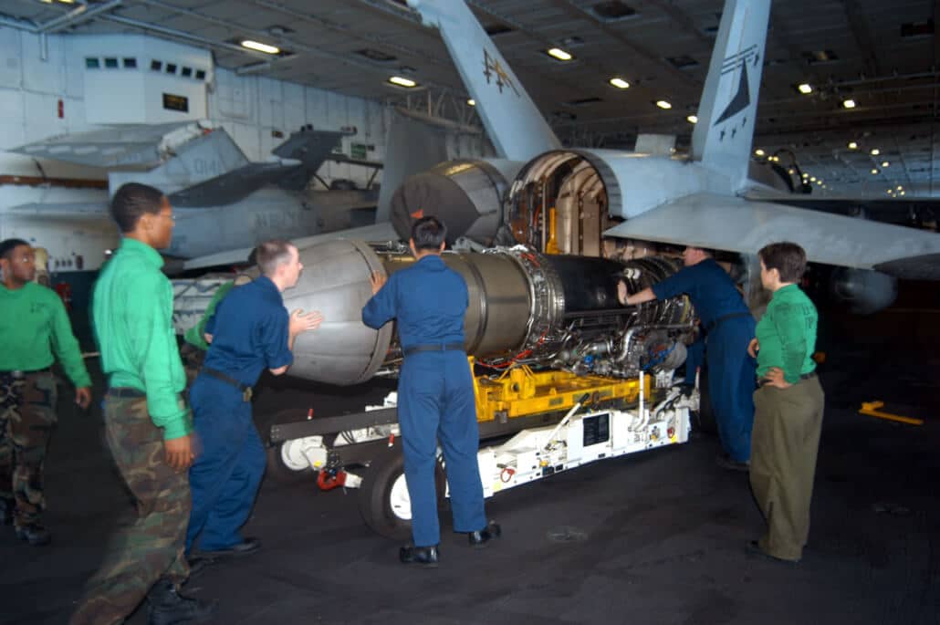 F 18 Engine Change U.S. Navy photo by Photographers Mate 3rd Class William Hiembuch II F 18 Engine Change U.S. Navy photo by Photographers Mate 3rd Class William Hiembuch II